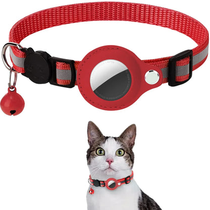 Cat Collar with AirTag Holder – Reflective & Breakaway
