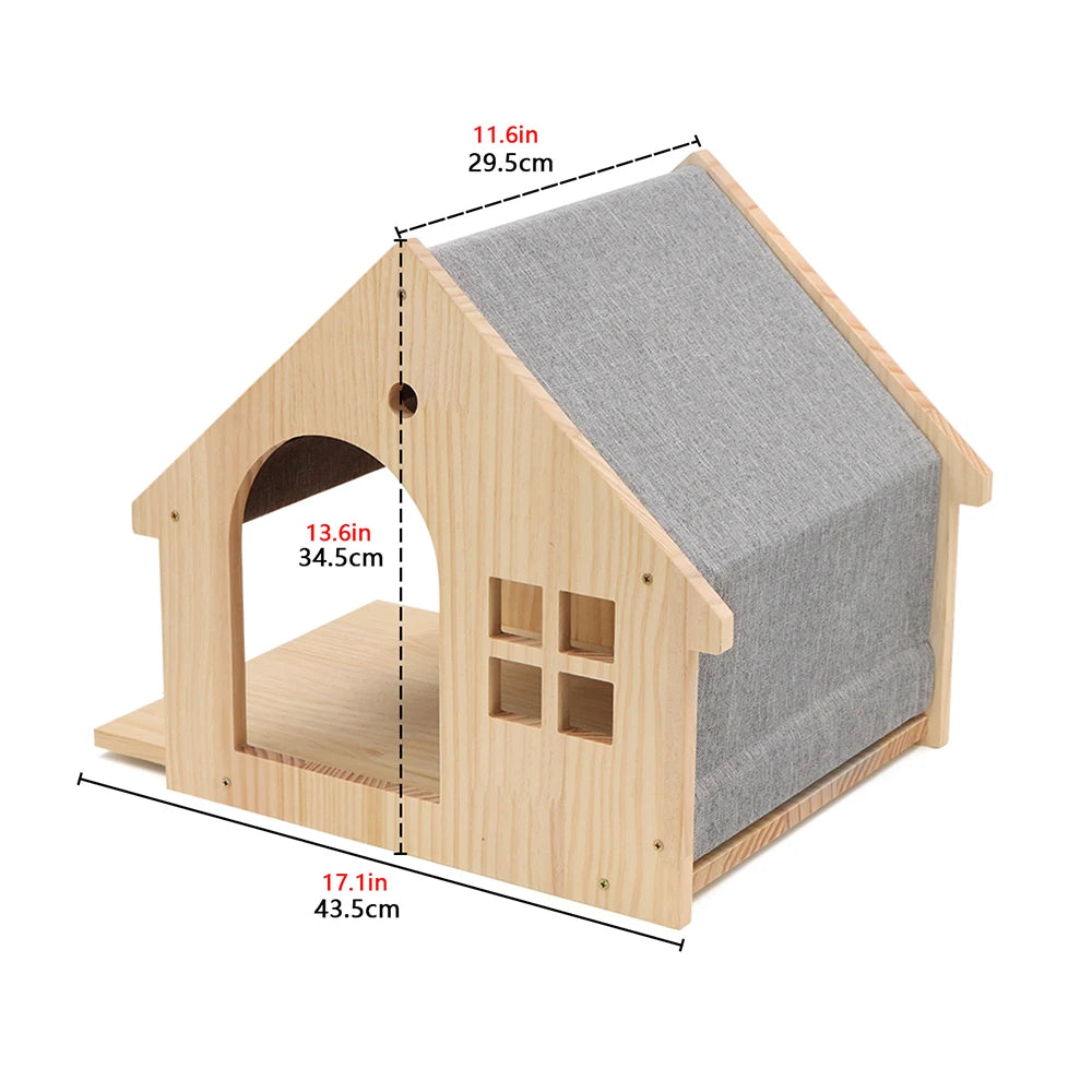 Wall-Mounted Cat Playground – Wooden Cat Shelves, Hammocks, Houses & Climbing Bridges