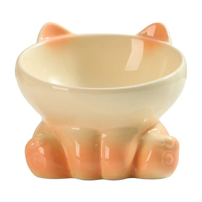 Ceramic Cat Bowl with Stand – Elevated Pet Food Dish