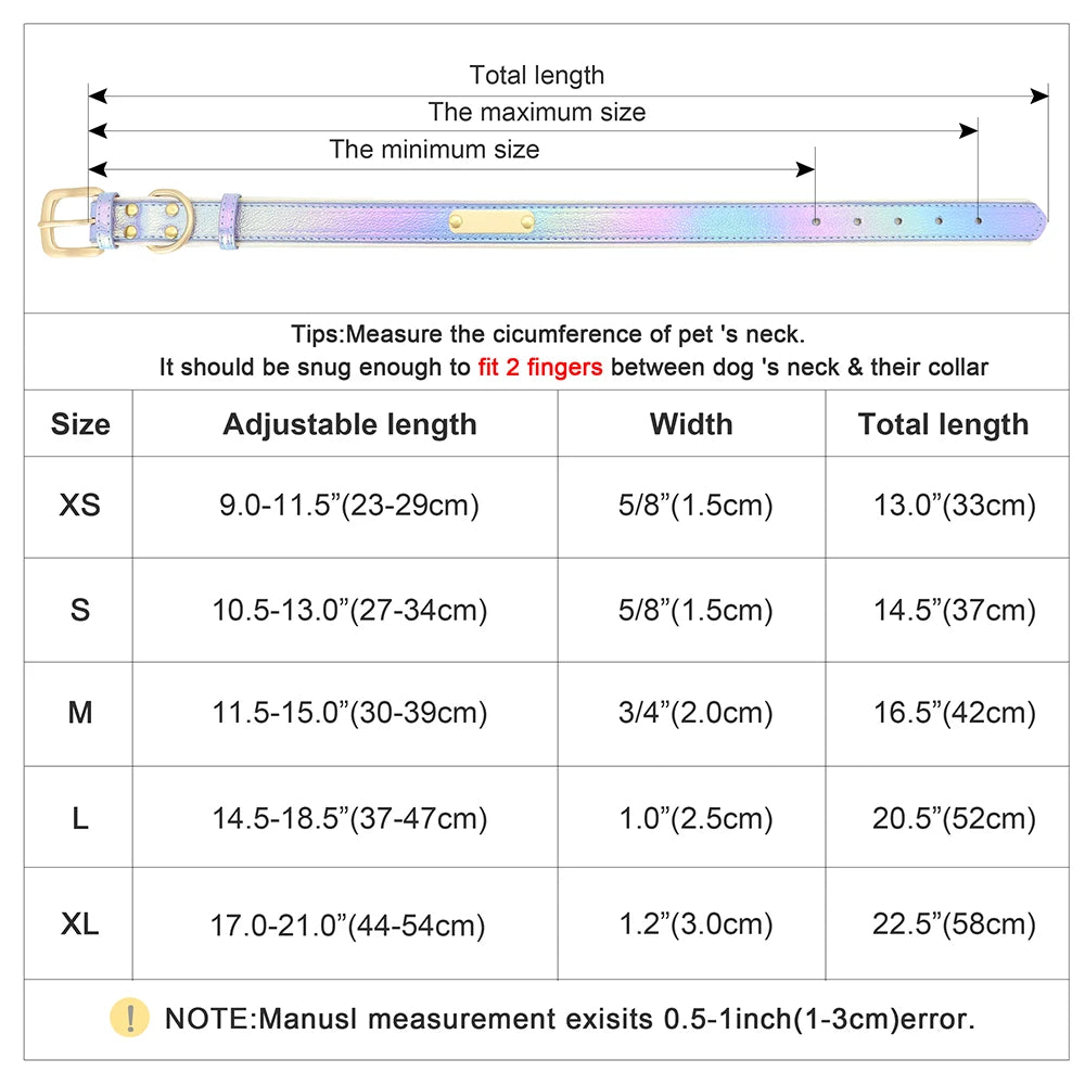 Personalized Dog & Cat Collar – Custom PU Leather ID Tag