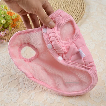 Blue windproof winter jacket for small dogs
