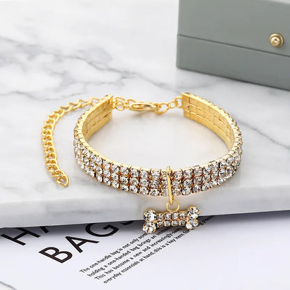 Elegant rhinestone dog collar for special occasions
