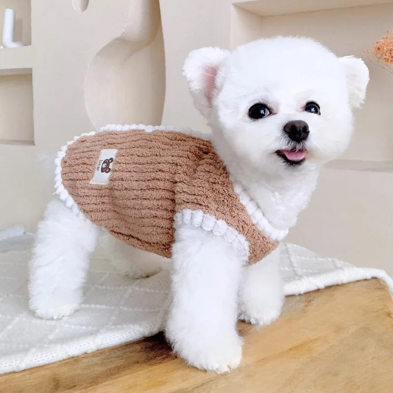 Size chart of warm fleece pet coat