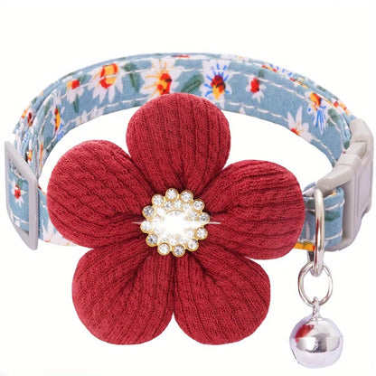 Personalized Dog Collar with Flower – Cute Puppy Collar
