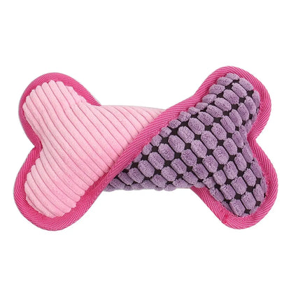 Plush Squeaky Bone Dog Toy – Durable Chew Toy for Small, Medium & Large Dogs