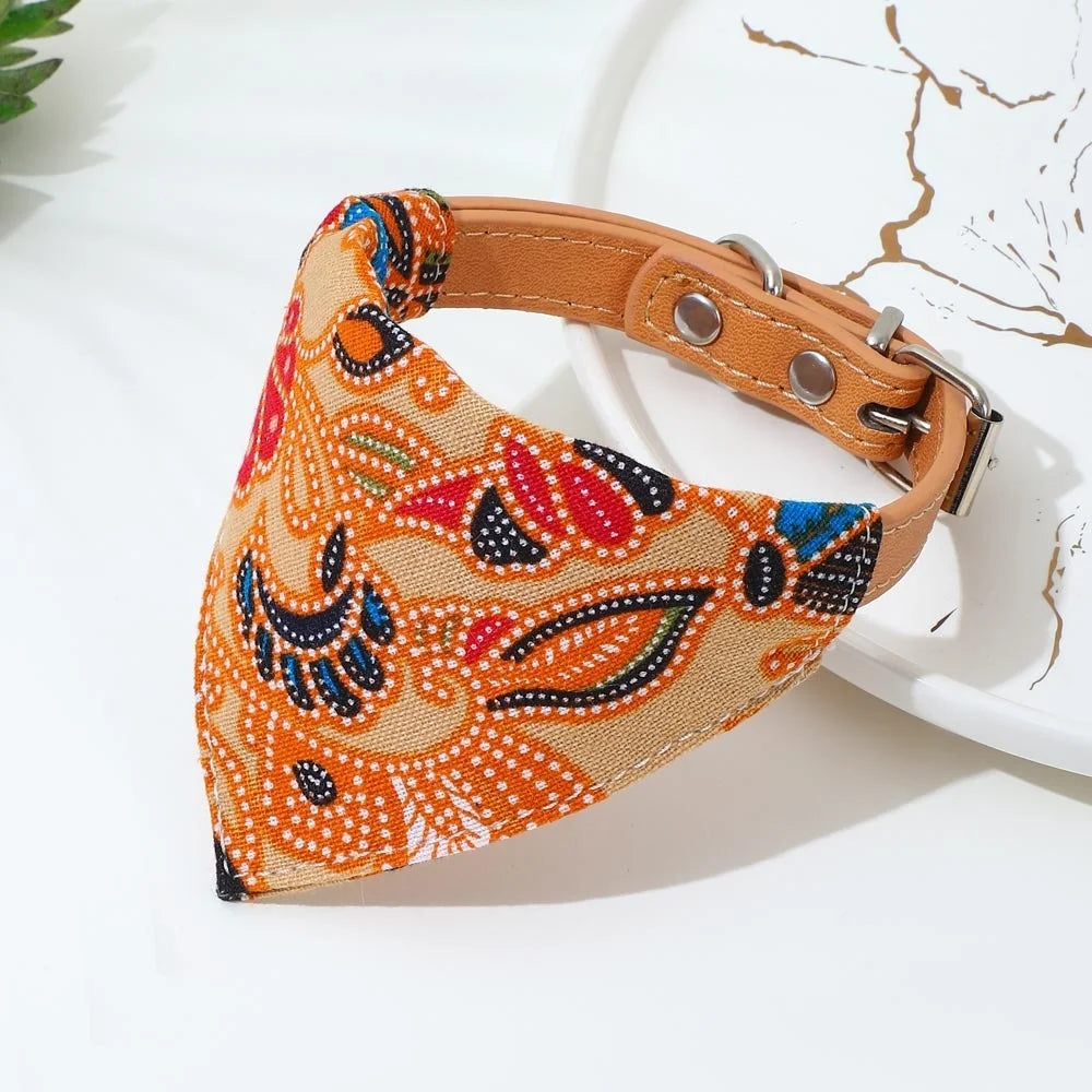 Dog Bandana Collar – Adjustable Pet Scarf for Small & Medium Dogs