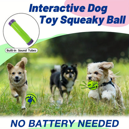 Green giggle wobble ball for dogs – fun sound toy for all breeds