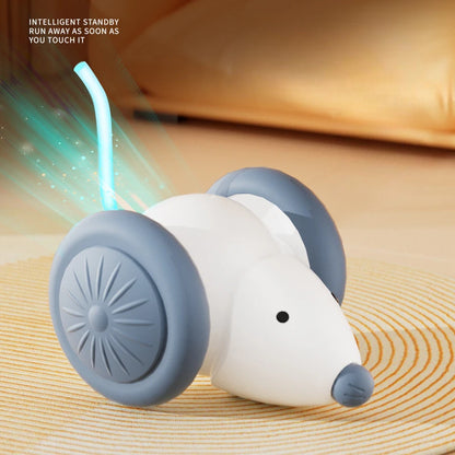 Rechargeable Electric Cat Mouse Toy – Smart Interactive Obstacle-Avoiding Car Shaped Teaser for Kittens