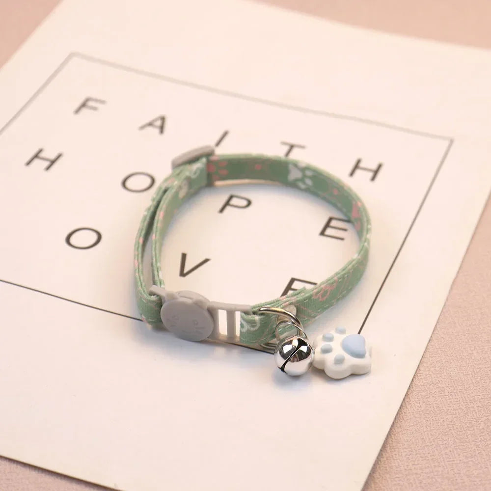 Cute Pet Collar with Bell – Adjustable Breakaway Safety Neck Collar for Cats & Small Dogs