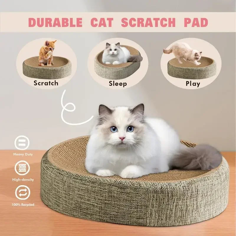 Durable sisal scratching bed with concave design