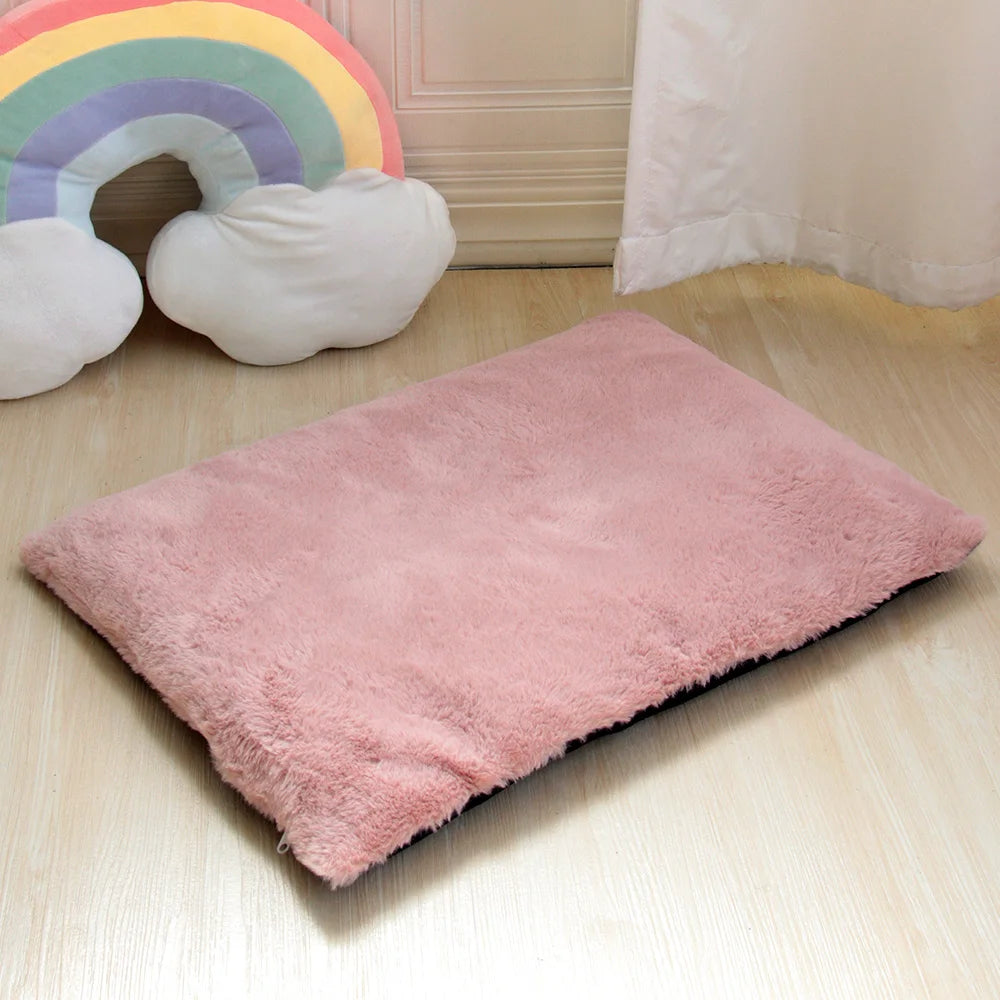 Cozy Faux Fur Dog Bed Mat – Warm, Washable Pet Sleeping Blanket for Dogs & Cats (S–XL)