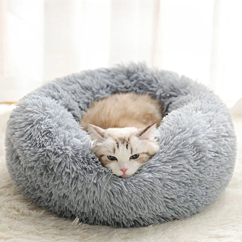 cozy round dog cat nest soft cushion