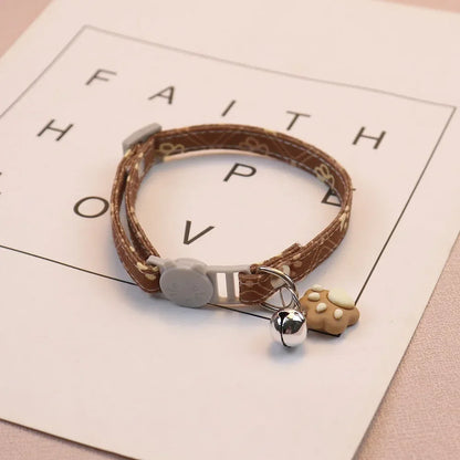 Cute Pet Collar with Bell – Adjustable Breakaway Safety Neck Collar for Cats & Small Dogs