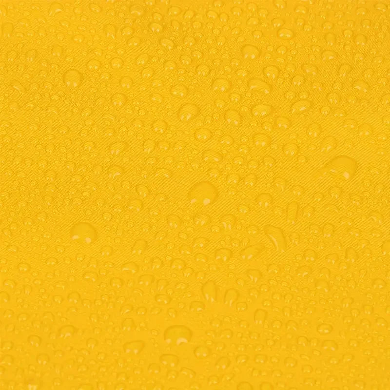 Close-up of yellow PU dog raincoat material
