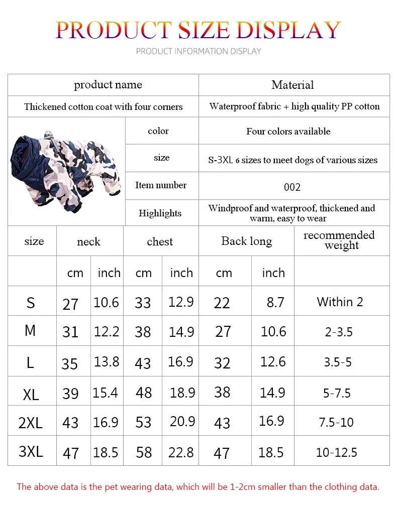 Winter Dog Jacket – Warm Waterproof Coat for Small & Medium Dogs