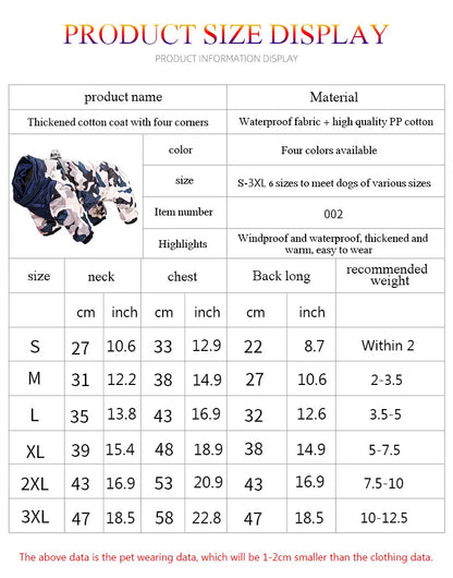 Winter Dog Jacket – Warm Waterproof Coat for Small & Medium Dogs