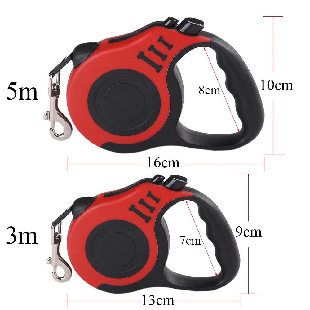 Retractable Dog Leash 3m/5m – Durable Nylon for Small Pets