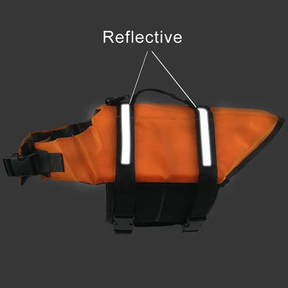 Dog Life Jacket with Reflective Strips – Adjustable Waterproof Pet Swim Vest for Small to Large Dogs