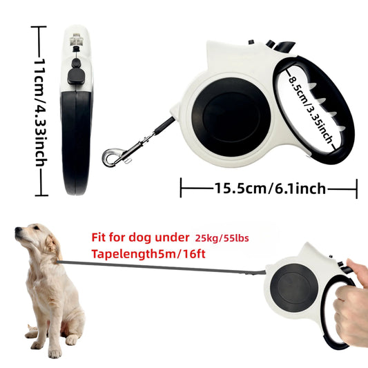 Retractable Dog Leash with LED Light – 16ft Adjustable