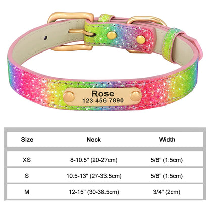 Personalized Cat & Dog Collar with Crystal Rhinestones – Adjustable Collar with Custom Engraved Anti-Lost ID Tag
