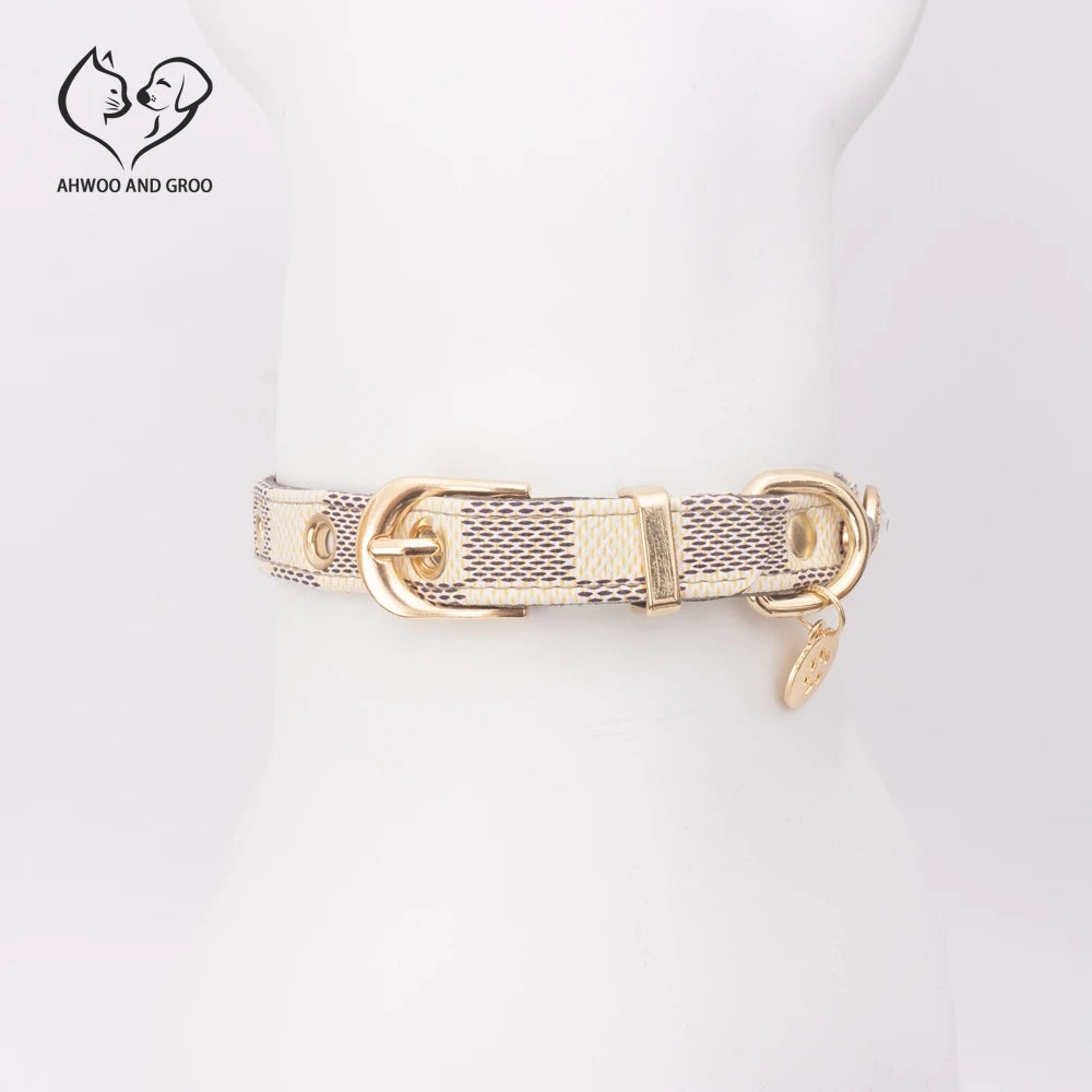 Luxury Pet Collar – Adjustable PU Leather with Lucky Charm