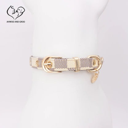 Luxury Pet Collar – Adjustable PU Leather with Lucky Charm