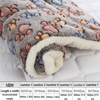 Soft Flannel Pet Blanket – Thickened Fleece Bed Mat for Dogs & Cats