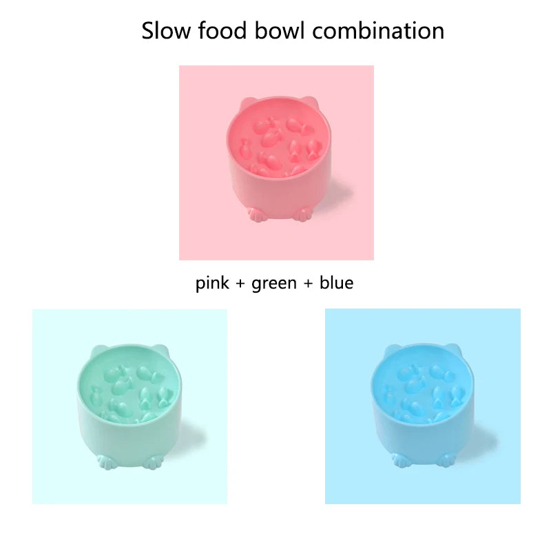 Slow Feeder Bowl for Dogs & Cats – Anti-Choking Food Bowl with Neck Protection