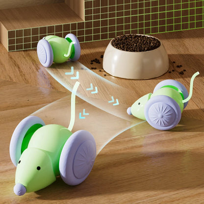 Rechargeable Electric Cat Mouse Toy – Smart Interactive Obstacle-Avoiding Car Shaped Teaser for Kittens