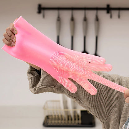 Silicone Pet Grooming Gloves – Bathing, Scrubbing & Hair Removal for Dogs & Cats