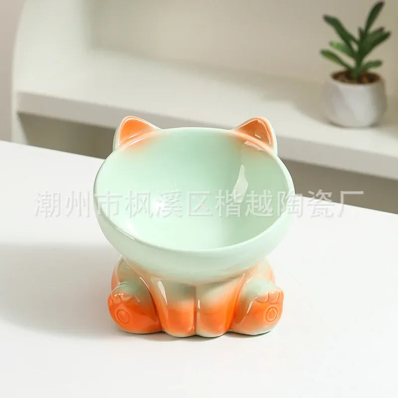 Ceramic Cat Bowl with Stand – Elevated Pet Food Dish