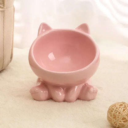 Ceramic Cat Bowl with Stand – Elevated Pet Food Dish