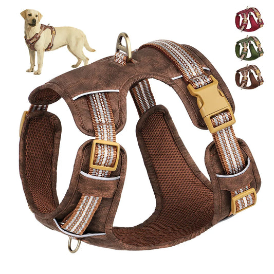 Waterproof reflective dog harness – adjustable nylon PU vest