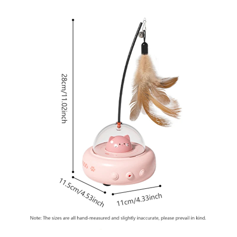 Smart Teaser Cat Toy Electric UFO Cat Teaser Stick with Bell