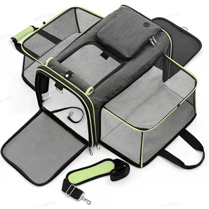 large capacity cat carrier with side expansion