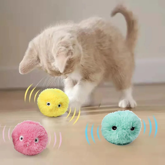 Smart Plush Sound Cat Ball – Interactive Electric Catnip Toy with Touch Sensor & Funny Animal Design