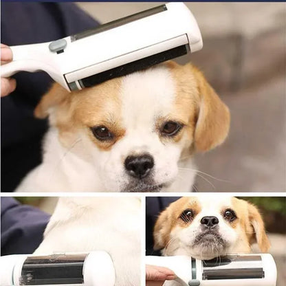 Pet Hair Remover Brush with Rotating Chamber – Reusable Grooming Tool for Dogs and Cats, Lint Cleaner for Clothes, Furniture & Beds