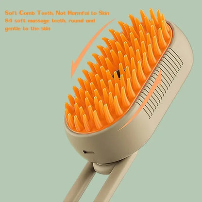 Rechargeable Pet Grooming Brush 3-in-1 – Electric Spray & Massage Comb for Dogs and Cats, Removes Loose Hair & Tangles