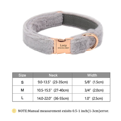 Custom Velvet Dog Collar with Engraved ID Tag – Soft Adjustable Pet Collar for Dogs & Puppies, Personalized Name & Phone Number