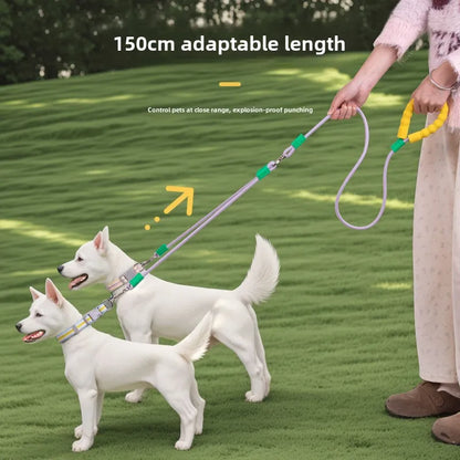 2 way coupler pet leash elastic rope