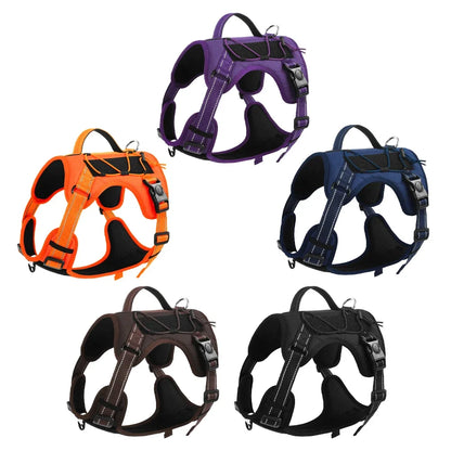 Black nylon reflective pet harness vest
