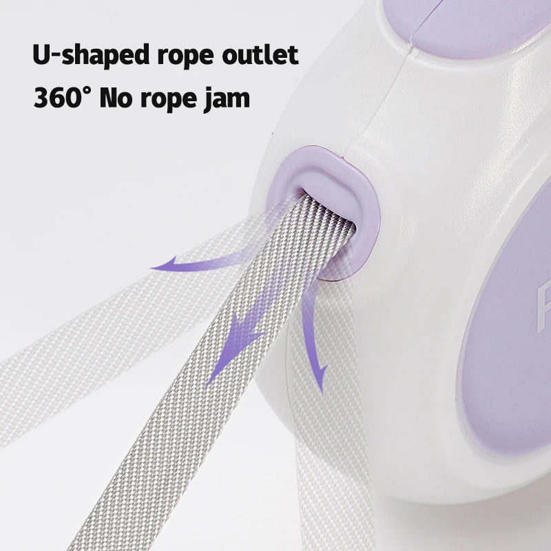 Durable nylon retractable leash for safe dog walking