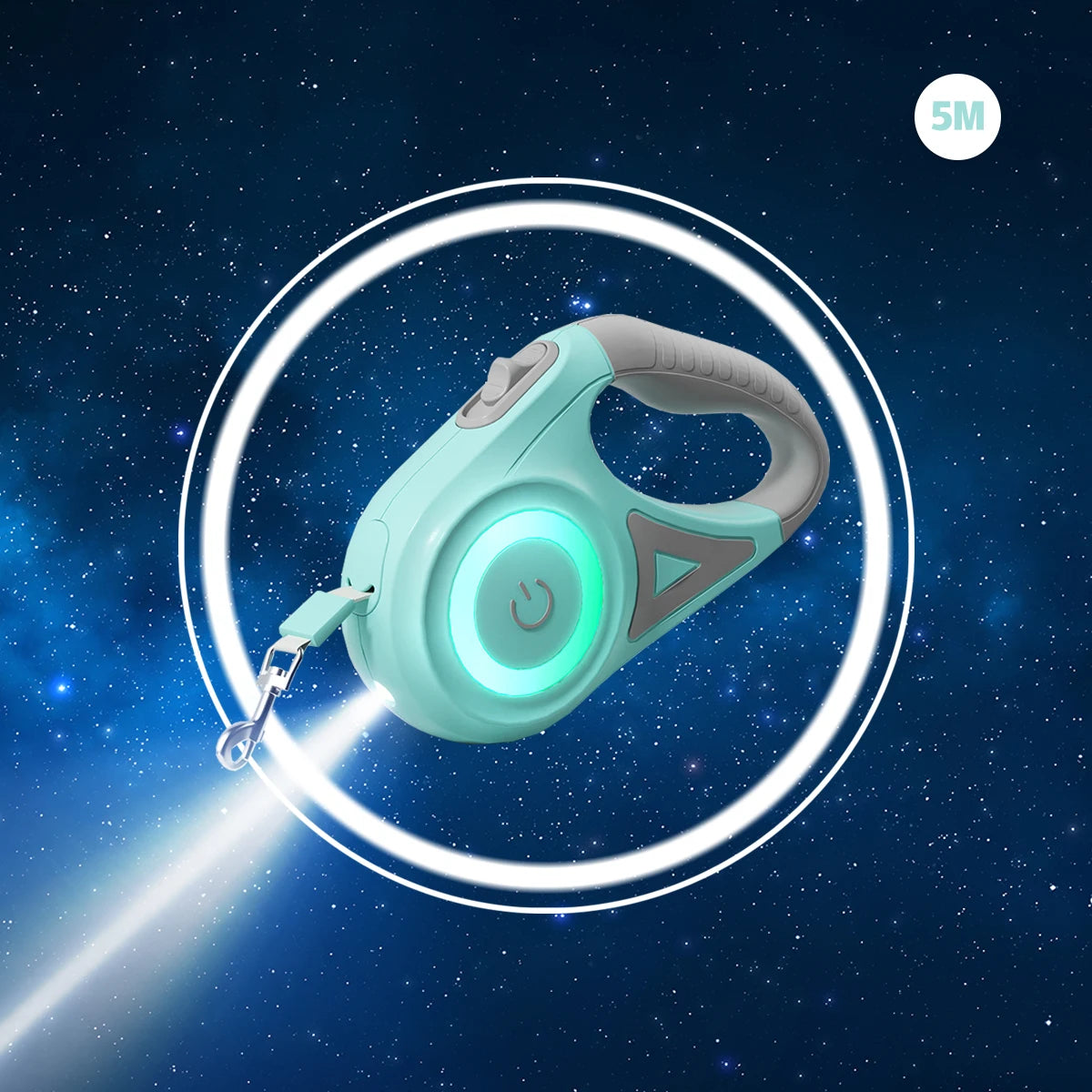 LED glowing leash with ergonomic grip
