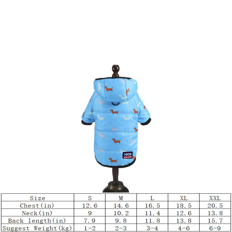 Winter Hooded Dog Coat – Warm Cotton-Padded Jacket for Dogs & Cats