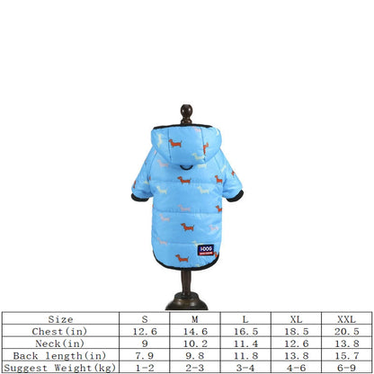 Winter Hooded Dog Coat – Warm Cotton-Padded Jacket for Dogs & Cats