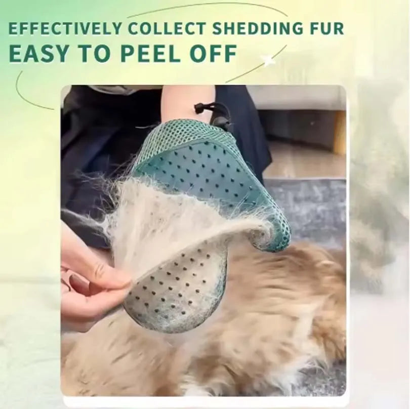 Pet Grooming Gloves – Hair Removal & Bathing Brush for Dogs & Cats