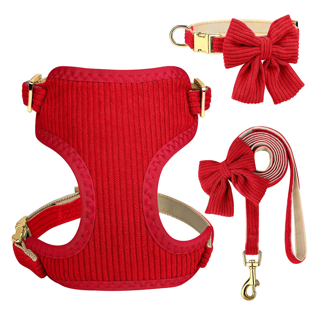3PCS Dog Harness, Collar & Leash Set – Soft & Adjustable