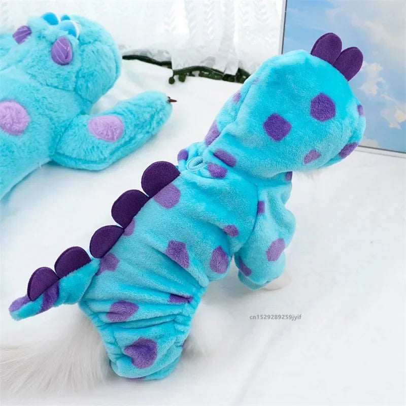 pet dinosaur costume warm fleece outfit