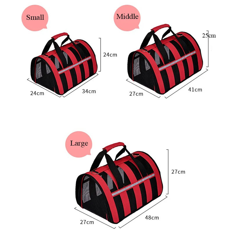 Breathable Pet Travel Bag – Portable Carrier for Dogs & Cats