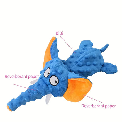 Plush Squeaky Dog Toy – Elephant Design